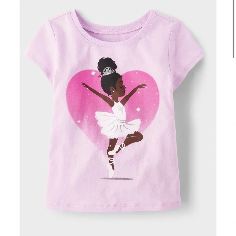 The Children’s Place Pink Ballerina Graphic Short Sleeve Tee
